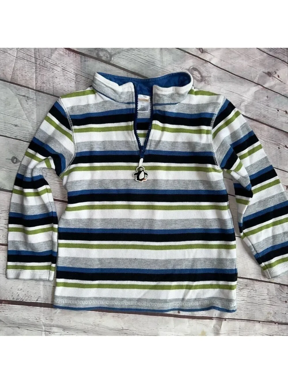 EUC Kids 5T Gymboree 1/4 Zip Pullover LS Striped Shirt